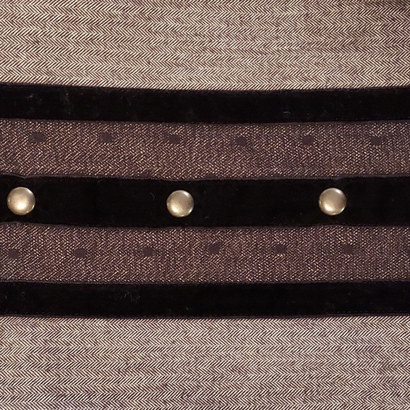 Anna Sui for Target Black & Grey Herringbone Studded Cage Mini Dress Size 13 - Picture 6 of 12